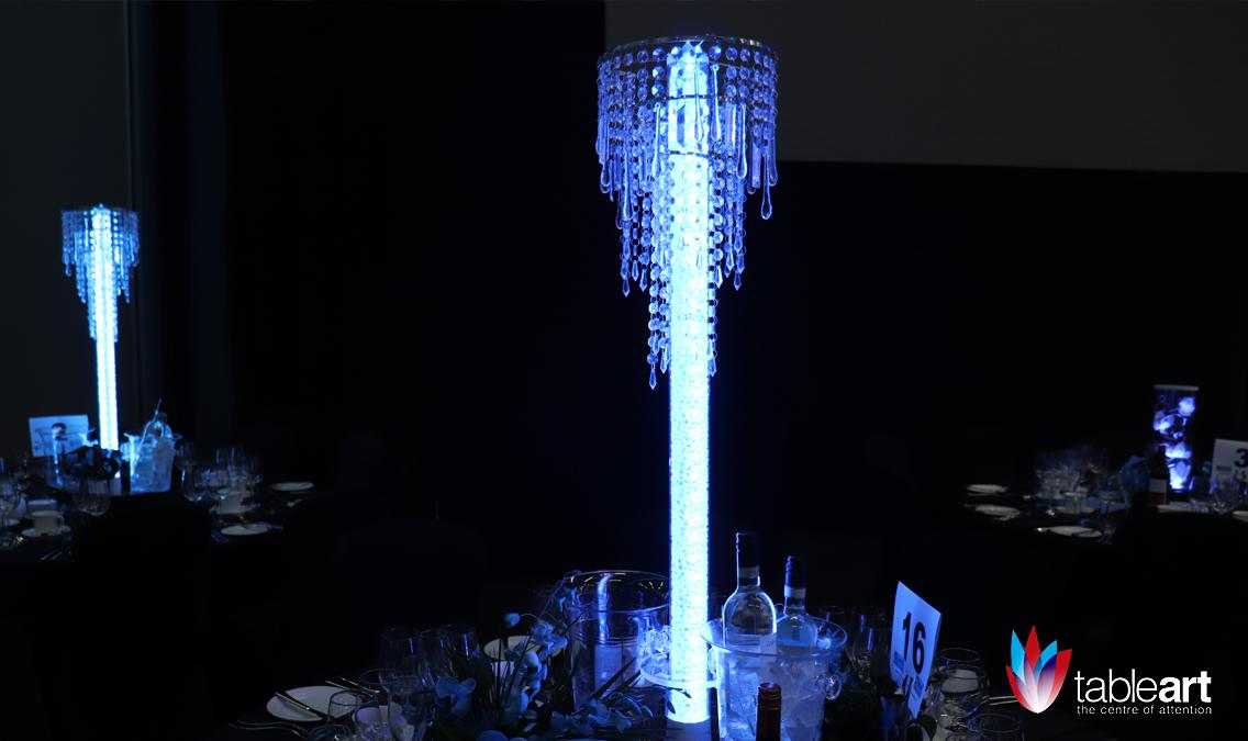 customised crystal table centres
