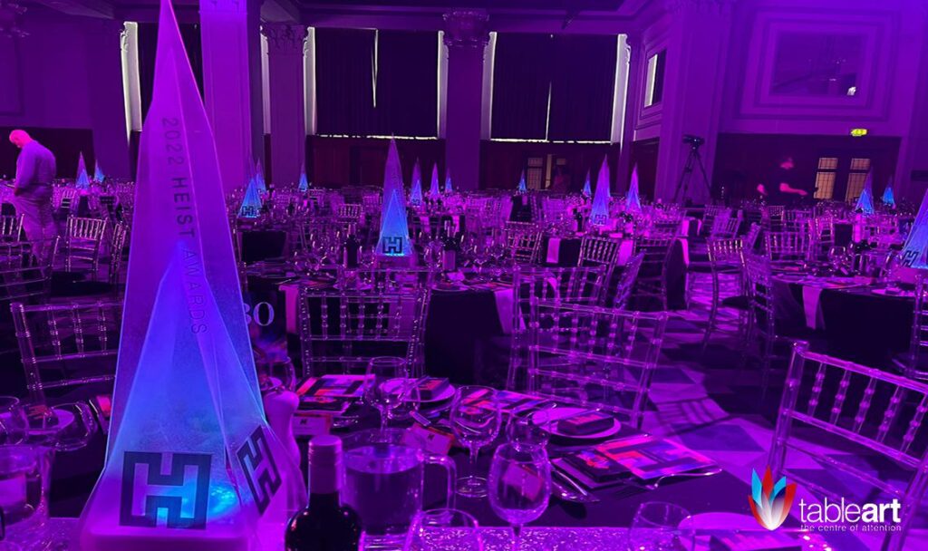 led table centres for gala dinners