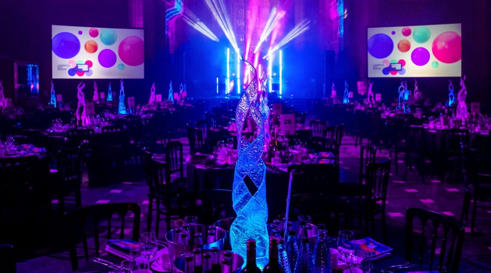LED Lit Acrylic Blaze Centerpiece
