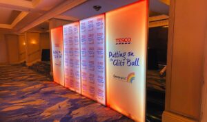 branded light panel with Tesco signage