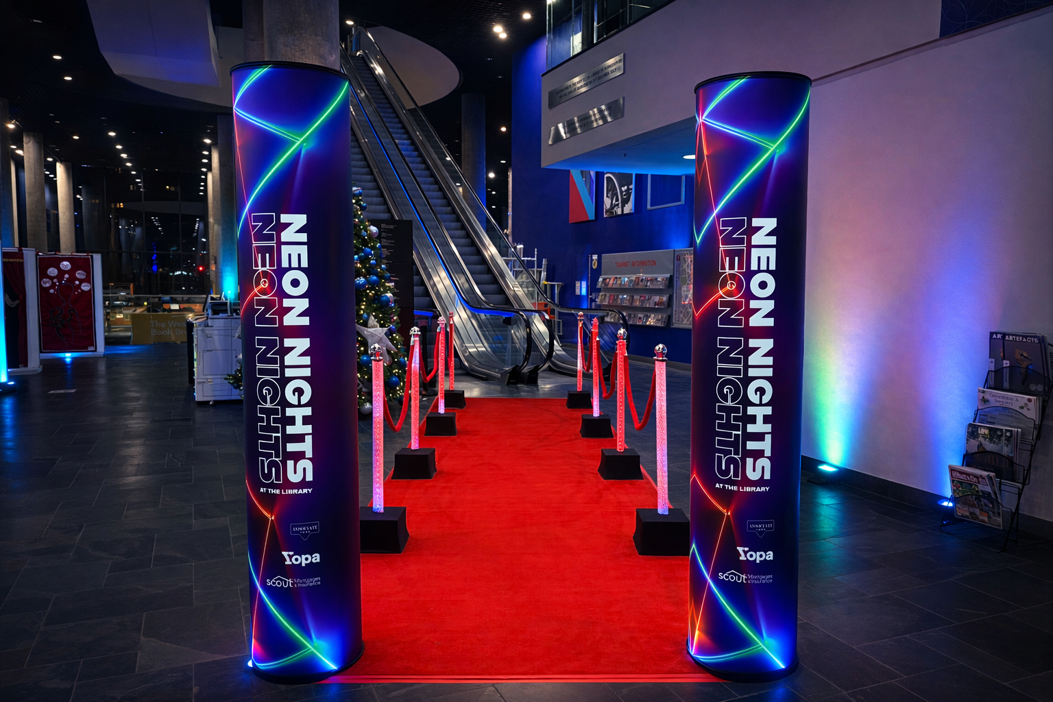 Neon Nights Event Styling at Birmingham Library